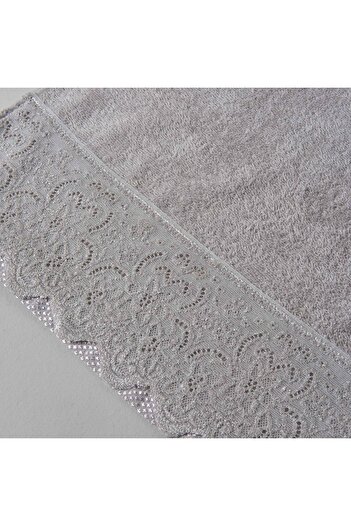 Linens Lace Pamuk 50x80 см Рушник для обличчя Сірий