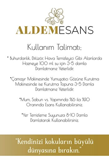 ALDEM Vanilya Esansı Mum Sabun Oda Kokusu Workshop Esansı 60 ml
