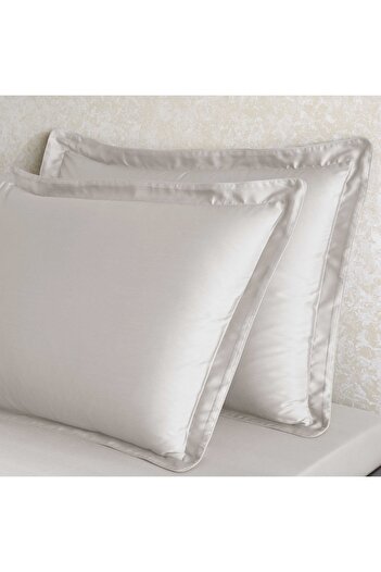 Linens X Tencel ™   Lyocell Set of 2 Flounce Pillowcases Beige