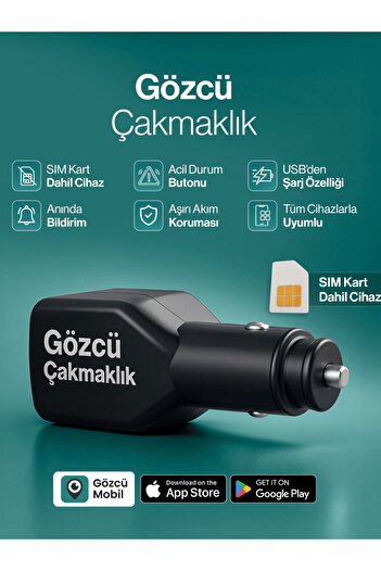 Gözcü Mobil Çakmaklık Araç Takip Cihazı Geofence Araç Takip Sistemi Anlık Konum Geçmişe Dönük Konum
