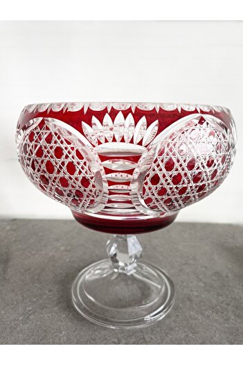 DECOSTYLE Hasır Kırmızı Ayaklı Meyvelik  Kase 3000  cc