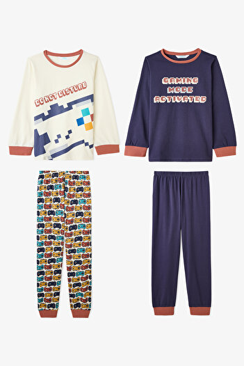 Penti Boys' Gaming Printed Long Sleeve 2-Piece Pajama Set