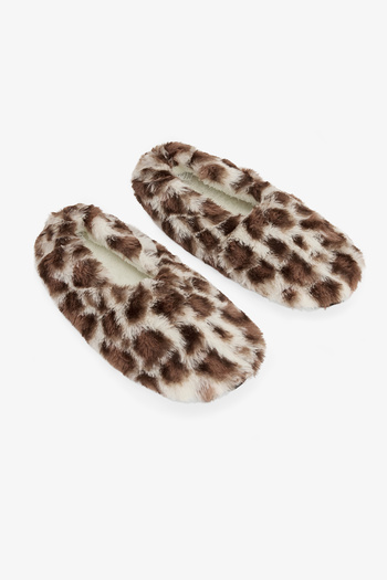Penti Ecru Leopard Patterned House Slippers