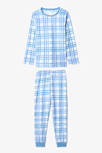 Penti Zweiteiliges kariertes Langarm-Pyjama-Set für Jungen zum Reiten