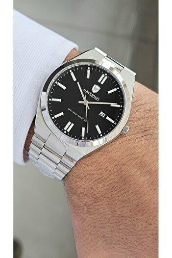 Raymond Rym-611189M Quartz Men's Watch - Case and Strap Steel - 2 Years Warranty Ss-Bk