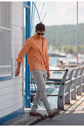 VENA Alfred Beli Elasticated Smart Trousers-Stone