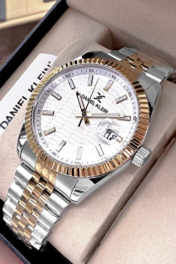 Daniel Klein Premium Original Men Wristwatch Waterproof Two Colors Steel Cord Gift Bracelet Dkh4524C1
