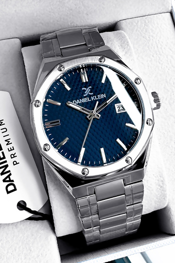 Daniel Klein Original Stainless Steel Band Men Wristwatch Waterproof Silver Color Gift Bracelet Dke2144C4