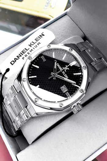 Daniel Klein Original Stainless Steel Cord Men Wristwatch Waterproof Silver Color Gift Bracelet Dke2144C3