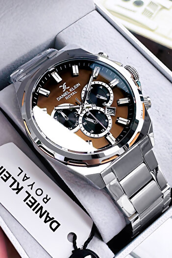 Daniel Klein Original Boxed Gift Men's Wrist Watch 3 Atm Waterproof Silver Color Steel Cord Bracelet Dke2005C3