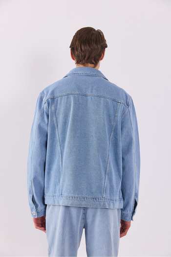 VENA Mark Sky Blue Oversize Geniş Kesim Jean Ceket - SKY BLUE