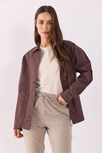 VENA Amelia Gabardine Jacket - Brown