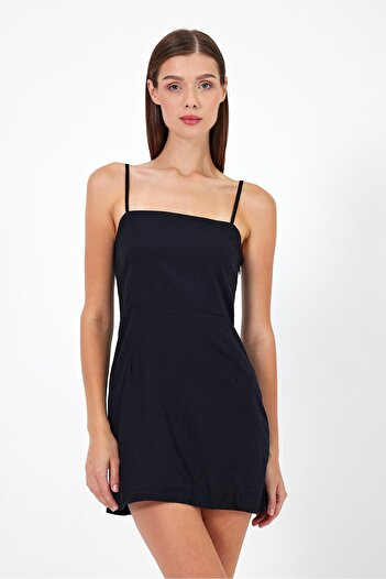 VENA Φόρεμα Jeyn Linen Mini Size-Μαύρο