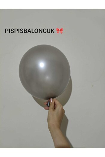 BalonEvi 50’li -Beyaz- Şeffaf- Metalik Gri-Balon Seti – Parti Süsleme Balonları