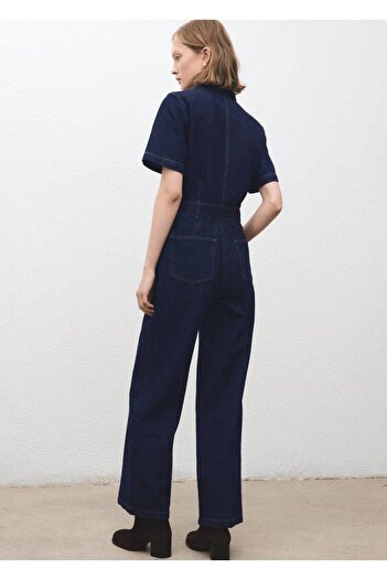 MANGO Woman Kemerli denim tulum