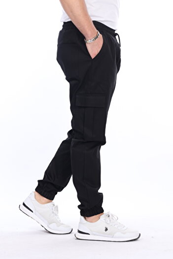 VIKUNYA Ανδρικό Jogger Cotton Lycra Cargo Παντελόνι Gabardine Cargo με τσέπες με ελαστική μέση και πόδια