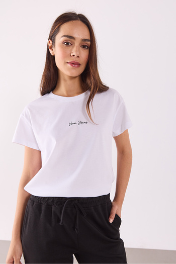 VENA Μπλουζάκι με τυπωμένο λογότυπο Mini Vena Regular Fit - ΛΕΥΚΟ