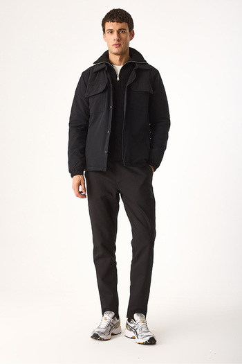 VENA Regular Fit Quilted Technical Jacket-Black