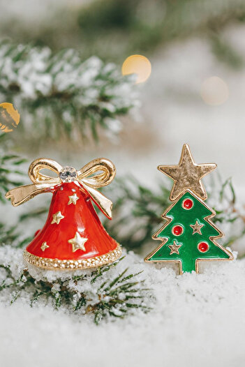 Jaida Moda Women's Christmas Tree Figured Christmas Earrings