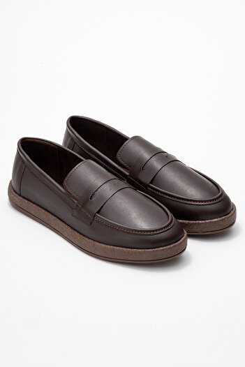 by selvi Lukka Shoes Ανδρικά παπούτσια Loafer από συνθετικό δέρμα Bitter Brown της Livya