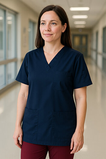 mirach 4-Pocket Nurse and Doctor Scrubs Single Top Uniform Hospital Surgical Uniform Comfortable Medical Clothing