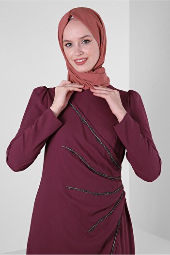 Alvina ANVELOP LOOK STONE EMBROIDERED DRESS 43543