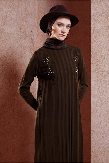 Alvina Stone Detailed Knitwear Dress 44917