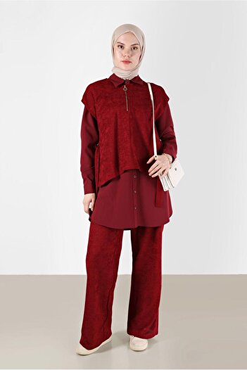 Alvina CHANNIL VELVET TRIPLE PANT WITH ZIPPER DETAILSET 42380