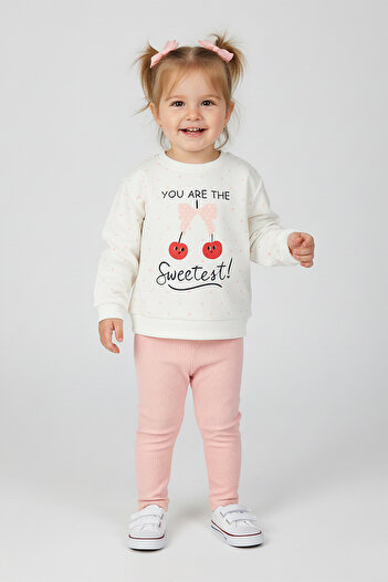 DMB BOYS & GIRLS Girl's Heart and Cherry Patterned Leggings Set