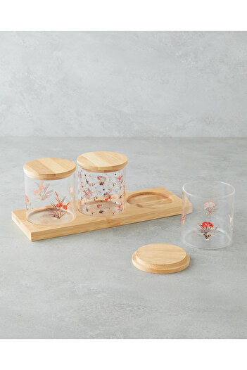 English Home Malory Glass 4 Piece Spice Jar 350 ml Transparent