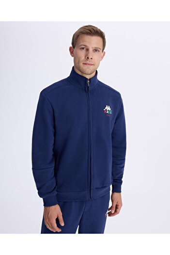 Kappa Authentic Італійський повний замок Чоловічий синій Comfort Fit Світшот на блискавці