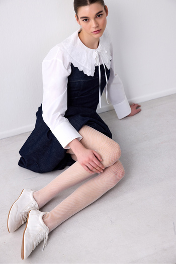Penti White Fishnet Pantyhose