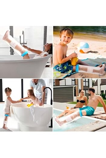fun zone Waterproof Cast Cover Long Leg Child For Shower Bath, Wound Barrier Bandage Protector