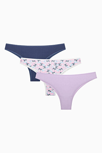 Penti Pretty Bows Pachet de 3 chiloți brazilian multicolori