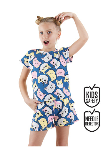 Denokids Süßes Katzen-T-Shirt-Shorts-Set
