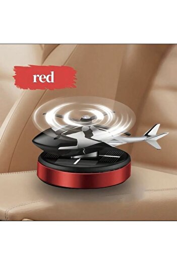Generic RED Air Freshener Solar Powered Car Perfume Diffuser Car Air Fresheners Helicopter Shaped Decorative