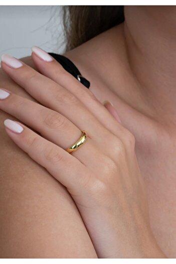 XUPING JEWELRY 14K RENK BOMBELİ KLASİK ALYANS YÜZÜK 4MM