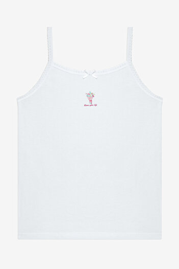 Penti Girl's Sweetheart 2-Piece Optical White Tank Top