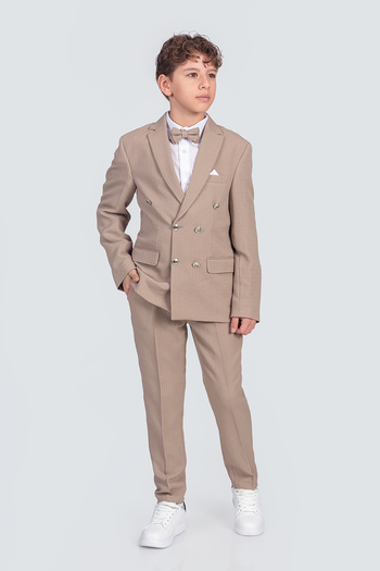 Zaziko Kids Boy's Striped Jacket Shirt Pants Bow Tie Suit Te.1001Y