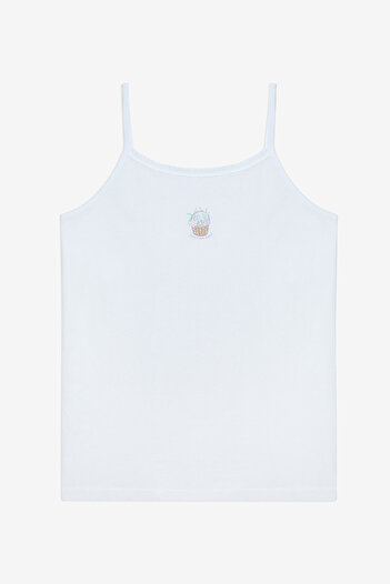 Penti Girl's Spring Flower Optical White 2-Piece Tank Top