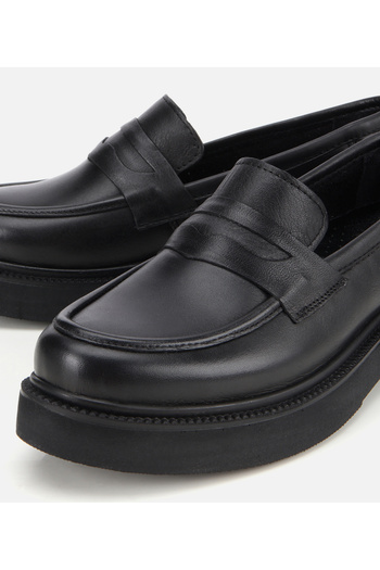 Hotiç Kadın Deri Siyah Kalın Tabanlı Klasik Loafer