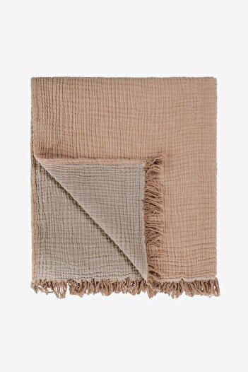 Barine Cocoon 4 Layer Muslin Bedspread Light Cinnamon
