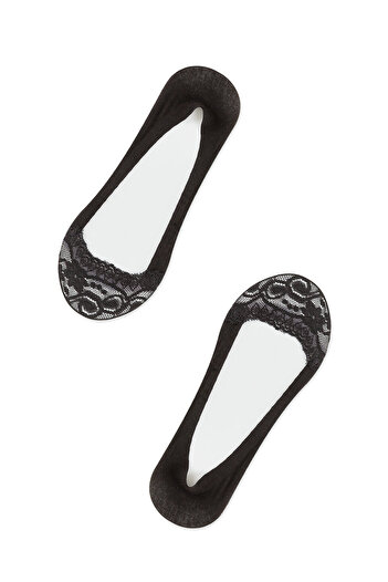 Penti Black Lace Detailed Ballerina Socks
