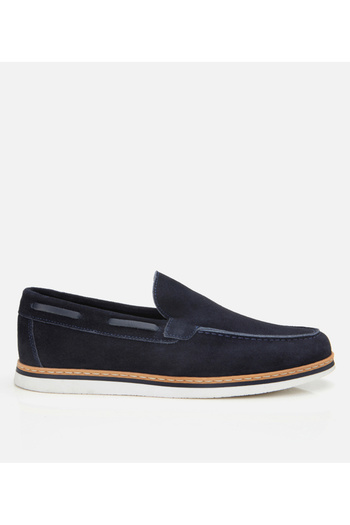 Hotiç Ανδρικό Suede Leather Navy Blue Άνετο Loafer