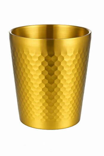 MOSTAFA Double stainless steel cup, gold color, suitable for coffee (espresso)