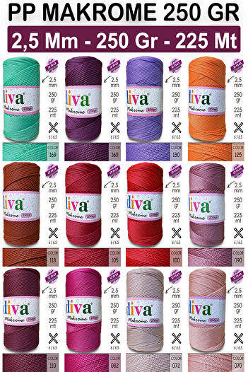 Diva İplik Πολύπι Μακραμέ 250 gr 18 Κρέμα