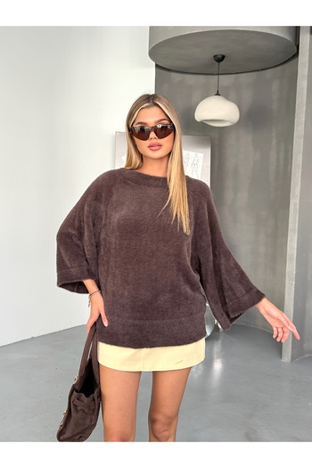 LEA Oversize Peluş Tüylü Triko Kazak Angel Serisi