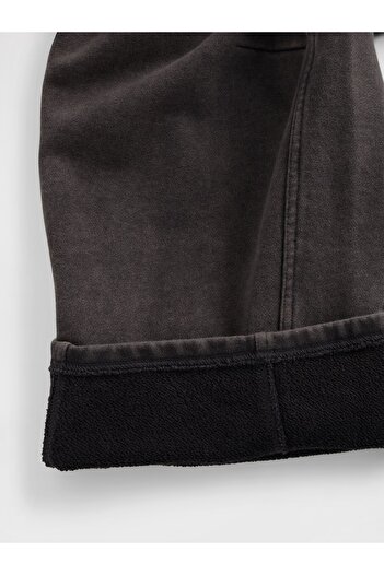GAP Kadın Siyah Heavyweight Fransız Havlu Kumaş Barrel Pantolon