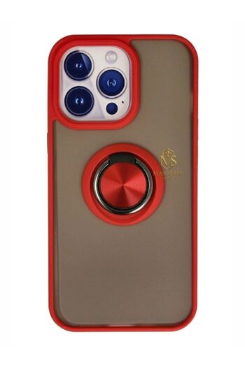 Massemr iPhone 13 Pro Max Montreal Ringed Silicone Case Premium Shock-Absorbing Cover with Magnetic Stand