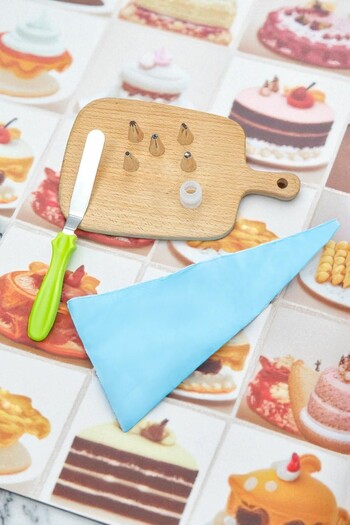 safestore Cream Piping Bag Set 8 Pieces Cream Cake Decorating Bag with Stainless Steel Tips + Spatula Gift